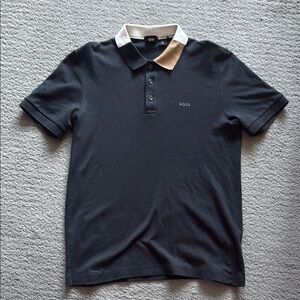Hugo BOSS Men's Slim Fit Stylish Black Polo Shirt Medium
